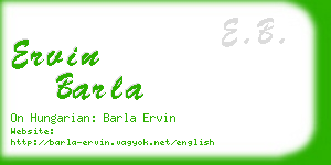 ervin barla business card